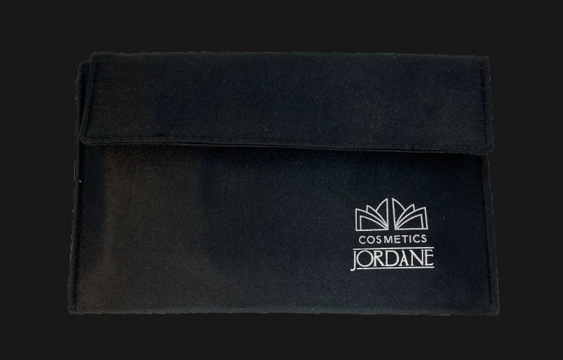 12 Pieces Satin Pouch Brush Set Black (eyes)