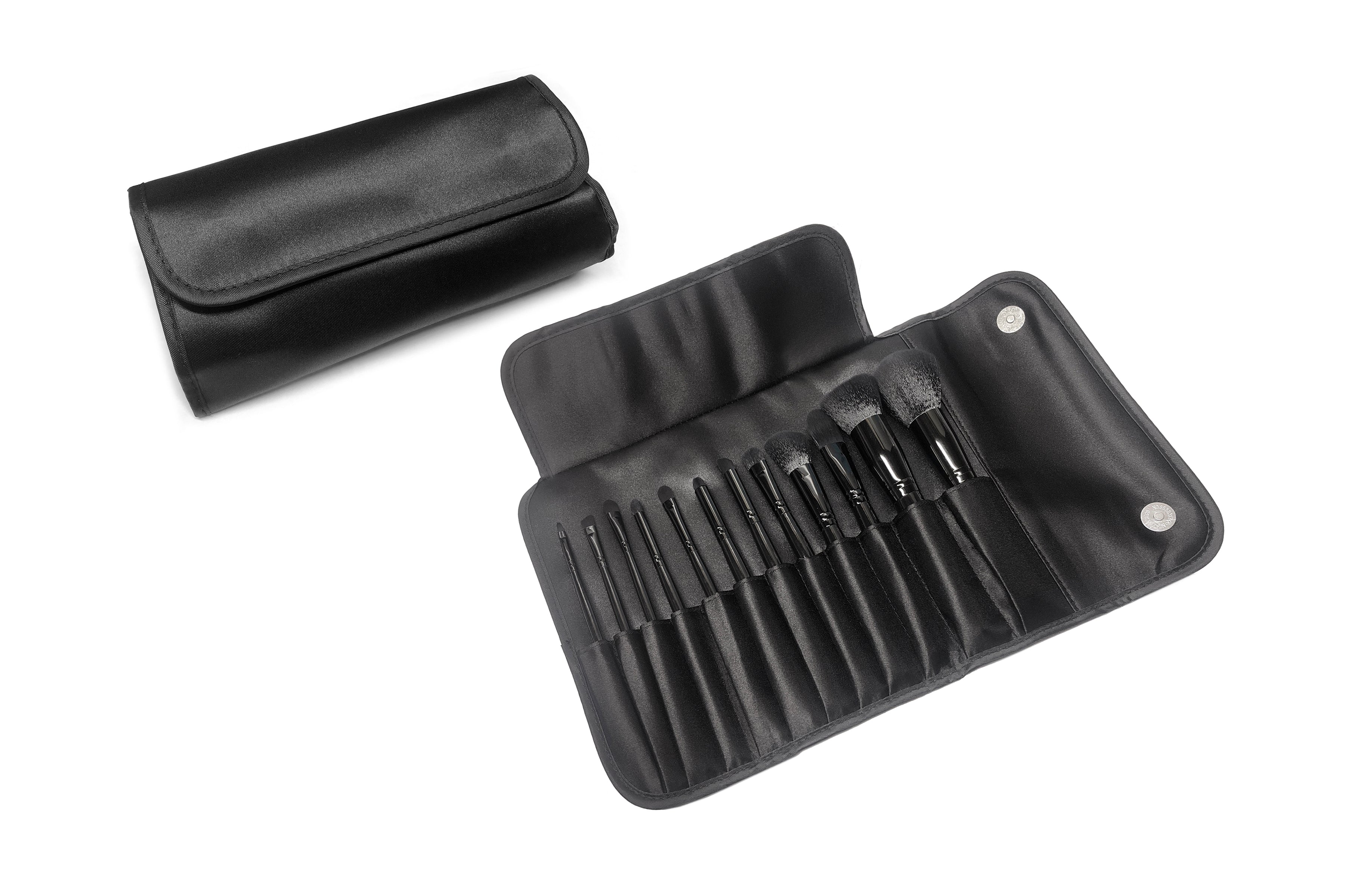 12 Pieces Satin Pouch Brush Set (face)