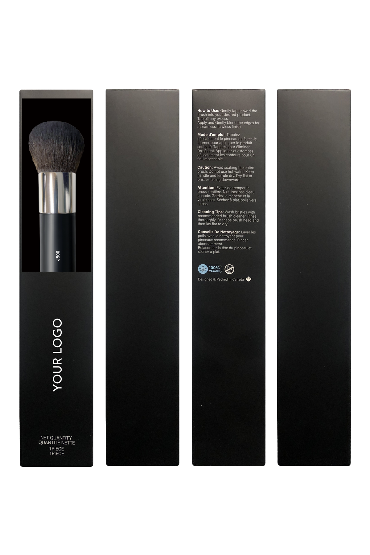 J500 Large Powder Kabuki Brush with Handle w Box