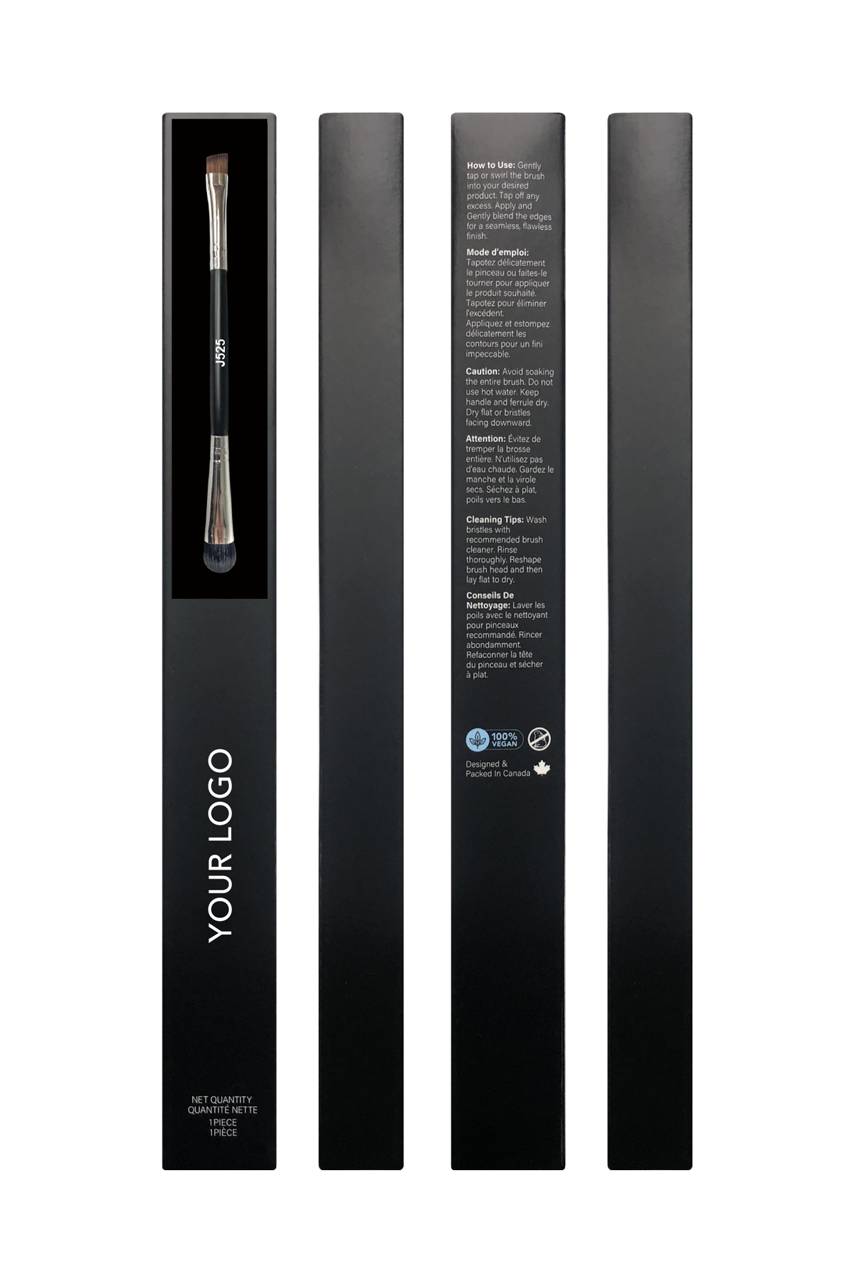 J525 Duo End Angle and Smudge Brush w Box
