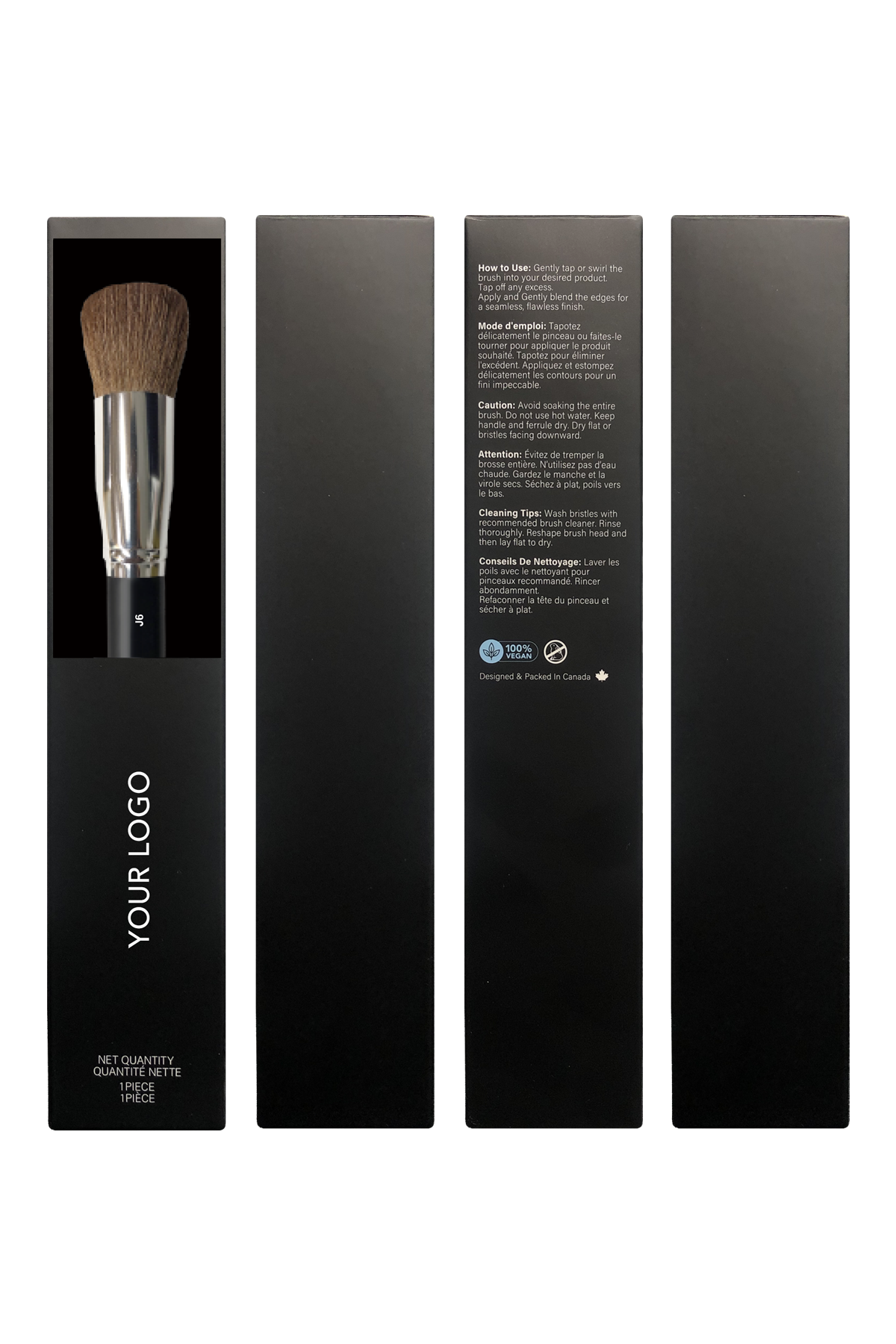 J6 Flat Bronzer Brush w Box