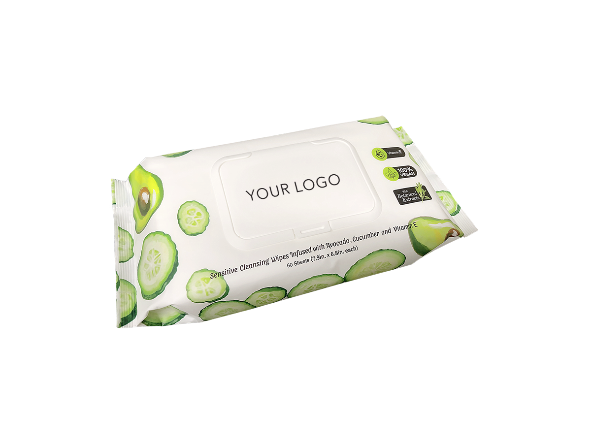 Makeup Wipes 60 sheets (7.9 in X 6.8 in) - Infused with Avocado, Cucumber and Vitamin E